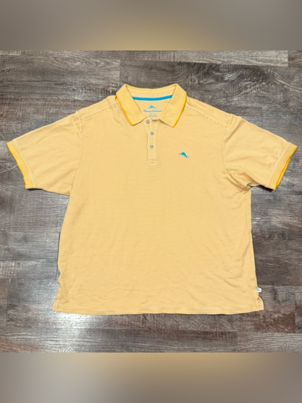 Tommy Bahama Yellow Striped Mens Polo XXL Vacation Summer Business Casual Easter
